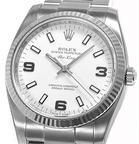 rolex air king white gold markers